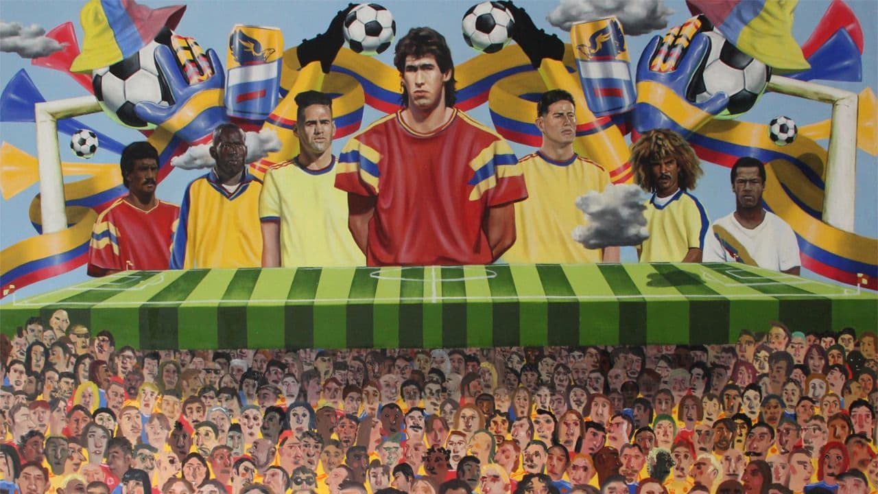 Óleo sobre lienzo de la Selección Colombia del artista Esteban Ocampo 