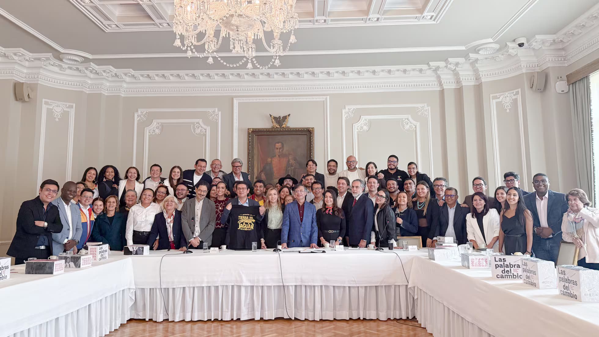 Reunión de la bancada del Pacto Histórico con el presidente Gustavo Petro y el senador Iván Cepeda en la Casa de Nariño. Foto: Presidencia.