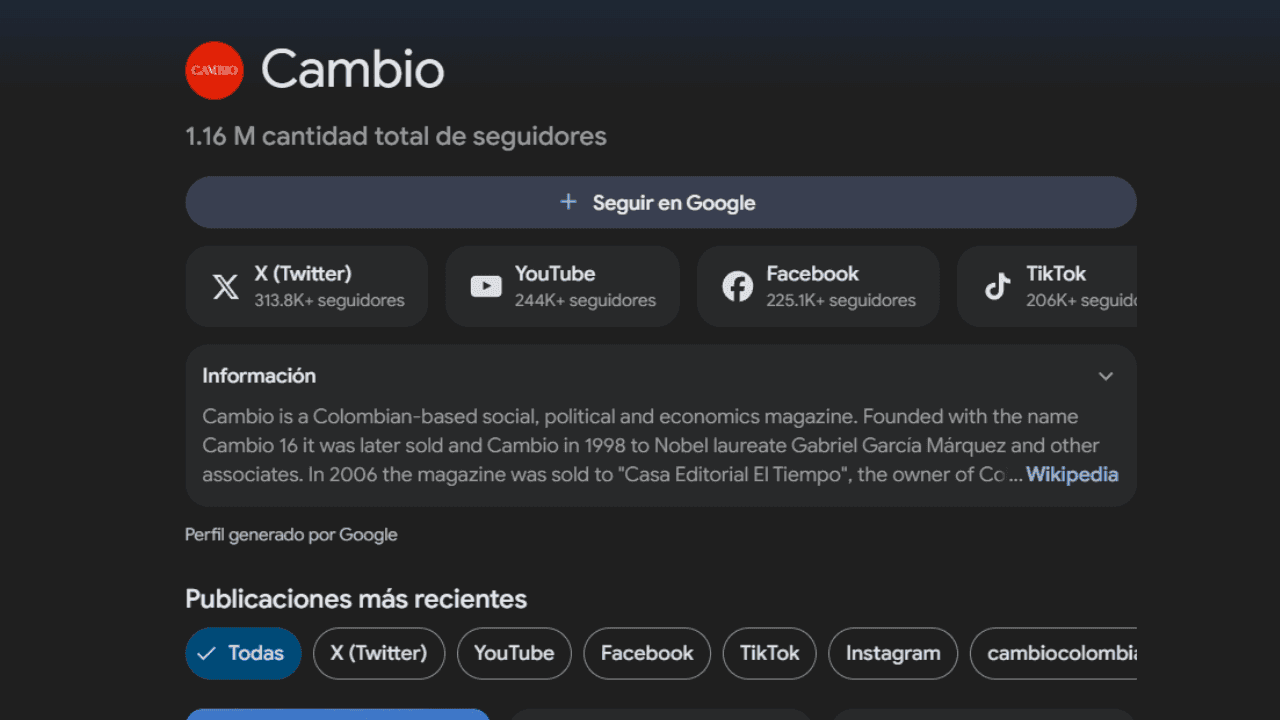 Google Discover CAMBIO