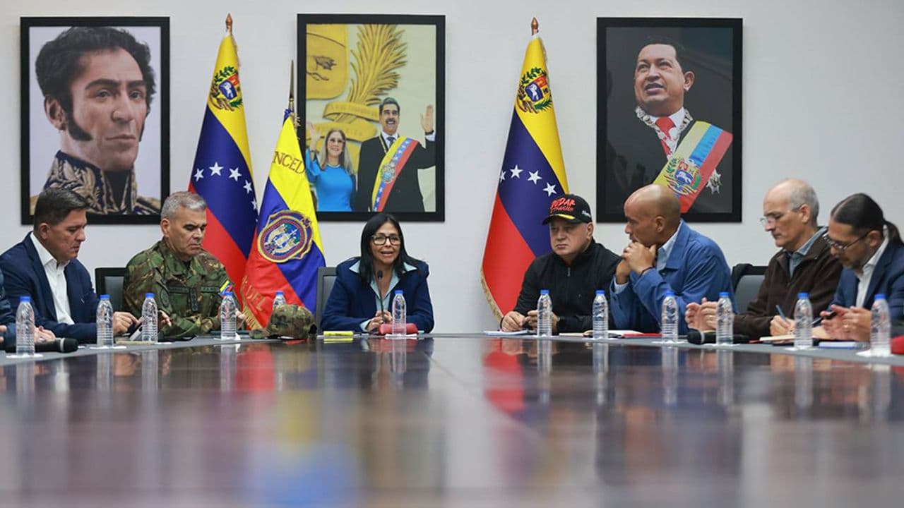 Delcy Rodríguez en el consejo de ministros