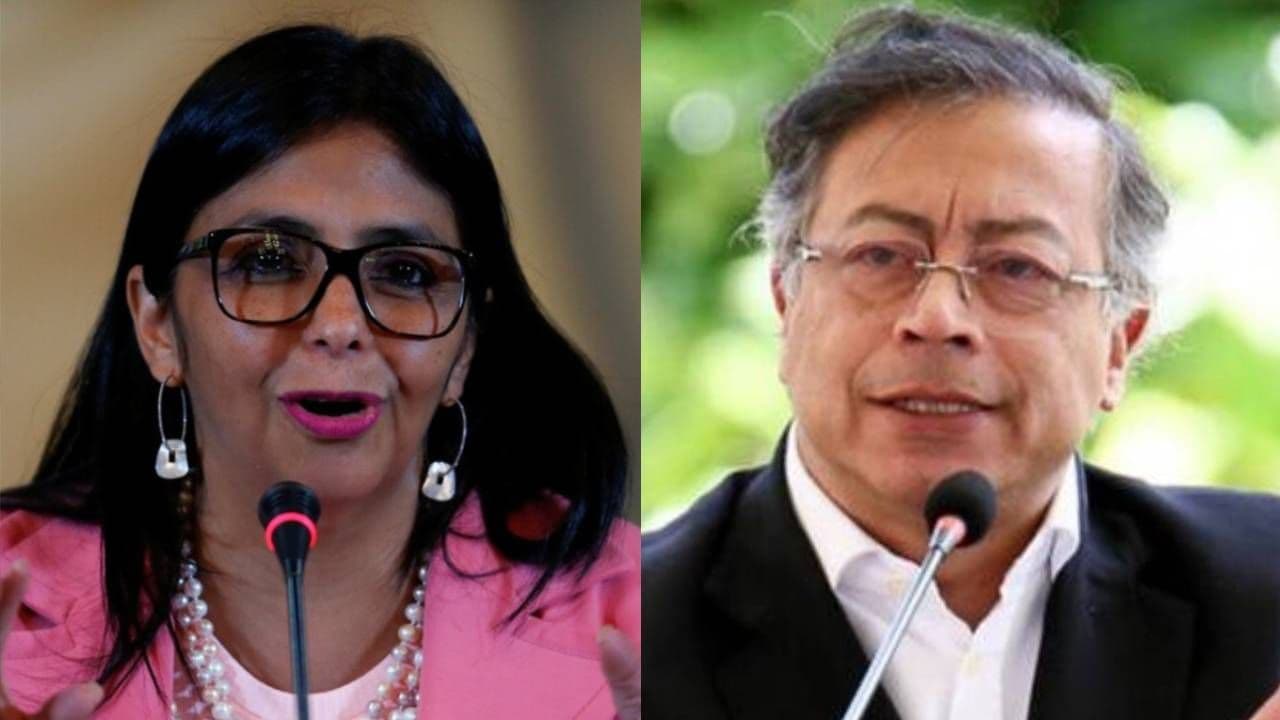 Delcy Rodríguez y Gustavo Petro