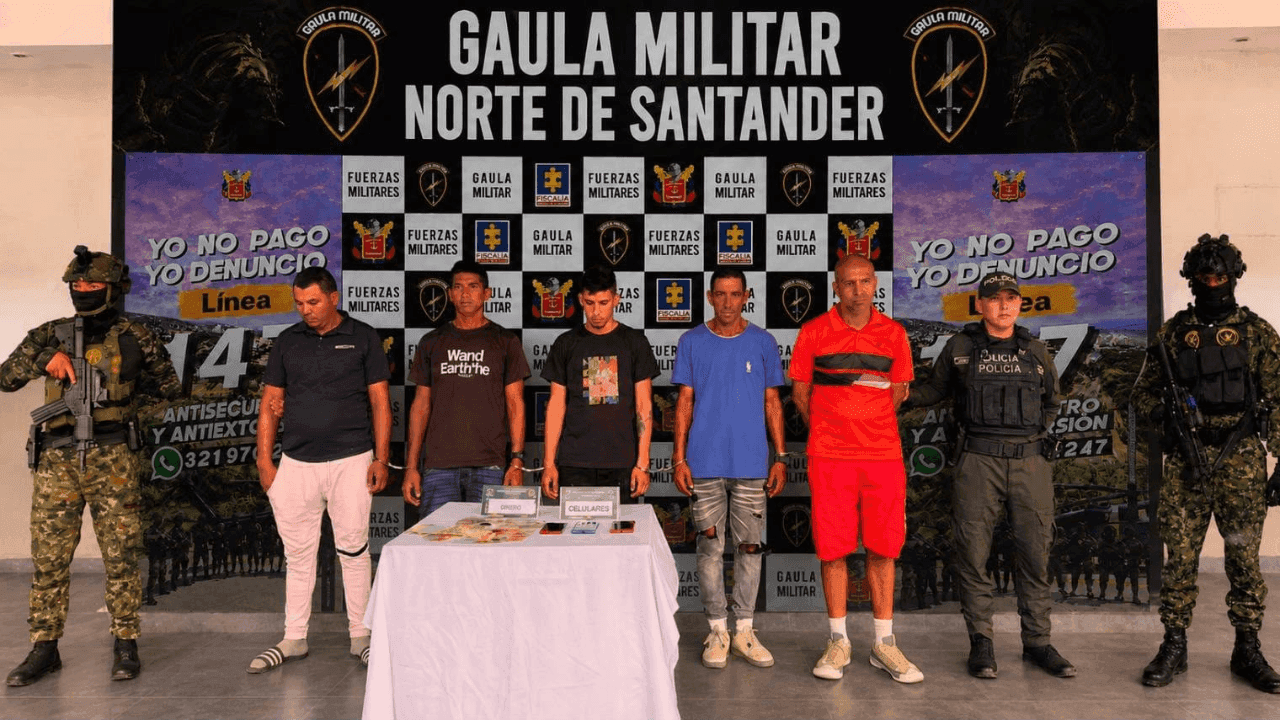 Capturan a cinco presuntos integrantes del Tren de Aragua por extorsión en Norte de Santander