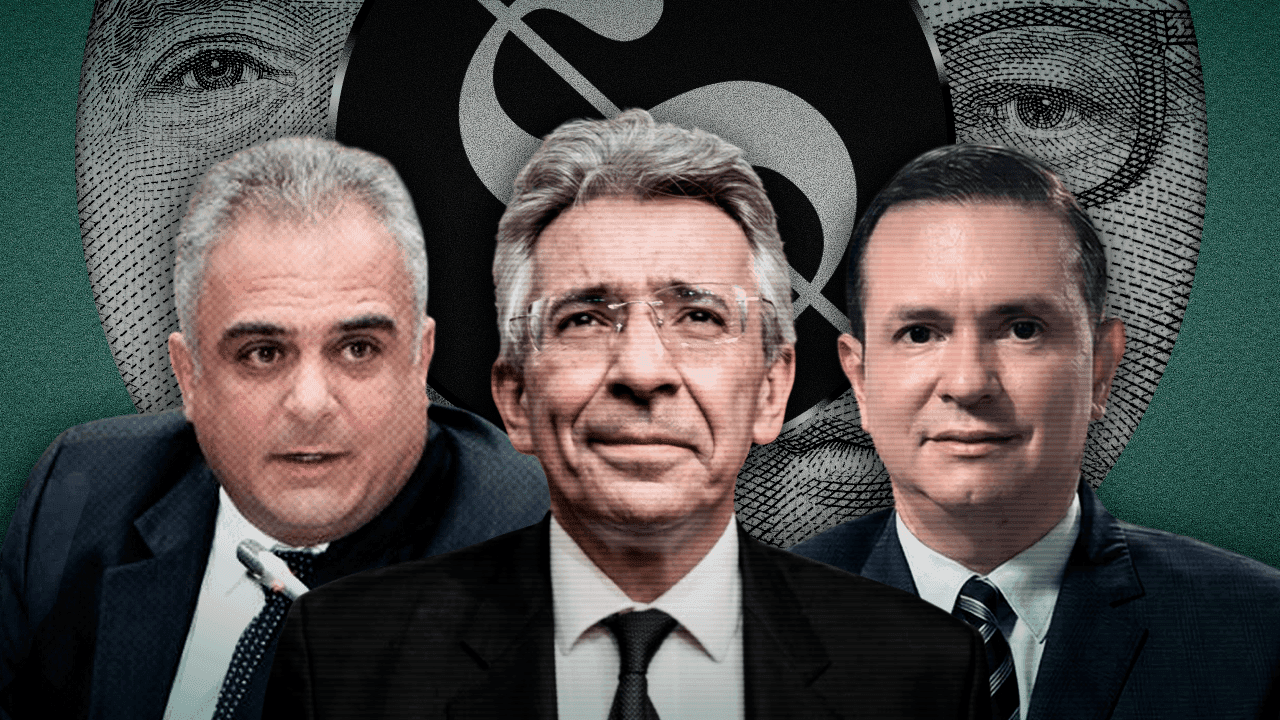 De izquierda a derecha: John Moisés Besaile (Partido de la U), Enrique Gómez (Salvación Nacional) y Juan Carlos Garcés (Partido de la U) | Crédito: Kim Vrga - CAMBIO