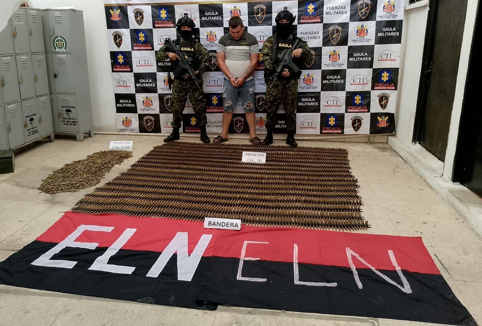 Alias Fabián, el señalado cabecilla del ELN que fue capturado con abundante munición de Indumil Alias Fabián, el señalado cabecilla del ELN que fue capturado con abundante munición de Indumil