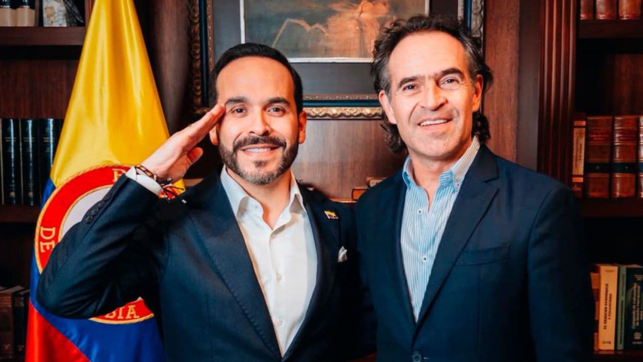 El presidente electo Abelardo de la Espriella y el alcalde de Medellín Federico Gutiérrez durante el encuentro de este miércoles. Foto: Alcaldía de Medellín. El presidente electo Abelardo de la Espriella y el alcalde de Medellín Federico Gutiérrez durante el encuentro de este miércoles. Foto: Alcaldía de Medellín.