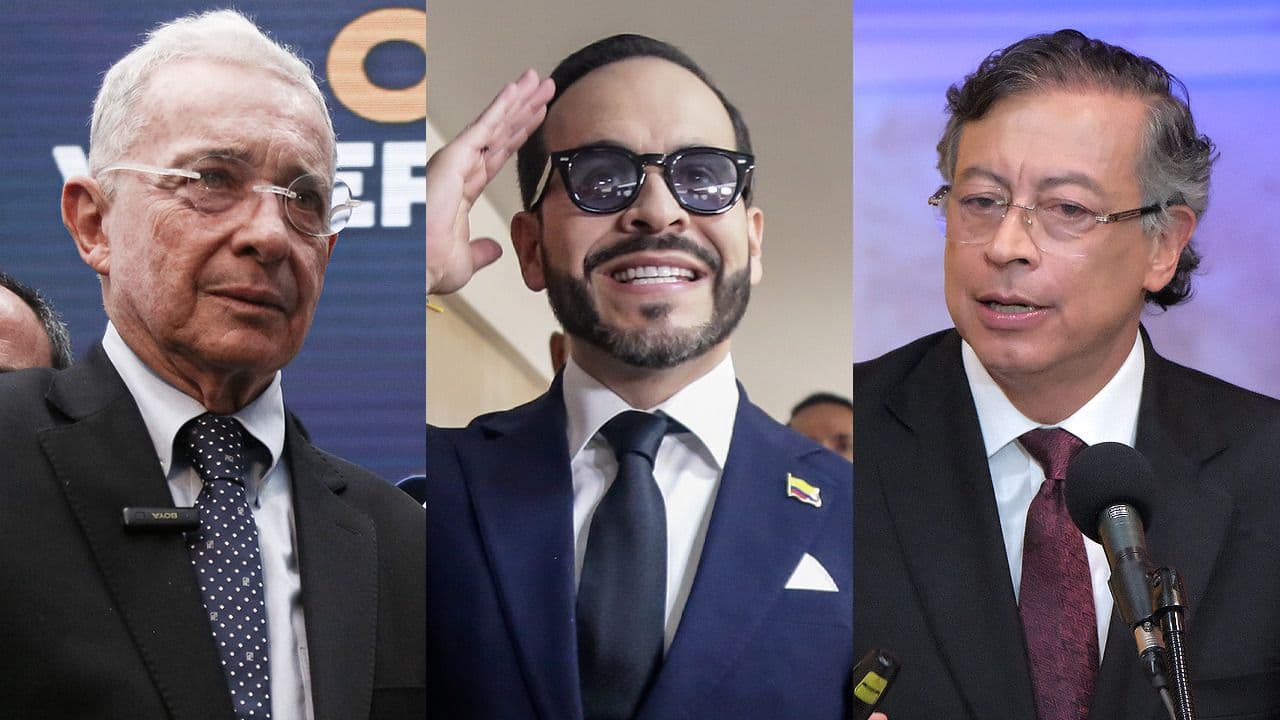 El expresidente Álvaro Uribe, el presidente electo Abelardo de la Espriella y el presidente Gustavo Petro. Fotos. CAMBIO - COLPRENSA El expresidente Álvaro Uribe, el presidente electo Abelardo de la Espriella y el presidente Gustavo Petro. Fotos. CAMBIO - COLPRENSA