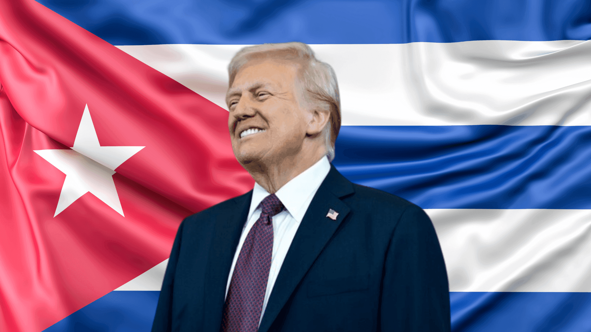 Trump y bandera cubana Trump y bandera cubana