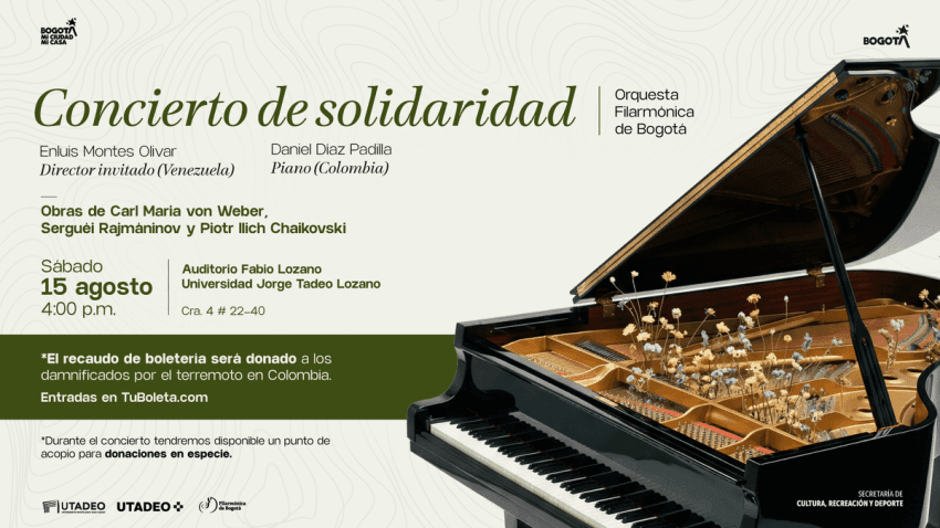 La Filarmónica de Bogotá ofrecerá un concierto con el fin de reunir fondos para las víctimas del terremoto La Filarmónica de Bogotá ofrecerá un concierto con el fin de reunir fondos para las víctimas del terremoto