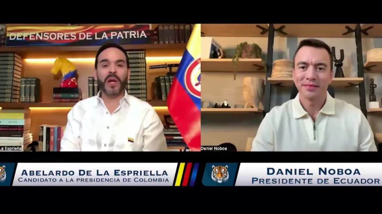 Noboa interviene en la campaña a favor de De la Espriella a horas de las elecciones Noboa interviene en la campaña a favor de De la Espriella a horas de las elecciones