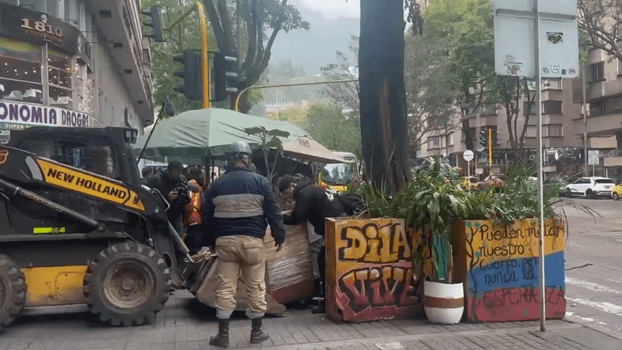 Retiran materas del punto de memoria de Dilan Cruz en Bogotá: Distrito explica intervención del árbol Retiran materas del punto de memoria de Dilan Cruz en Bogotá: Distrito explica intervención del árbol