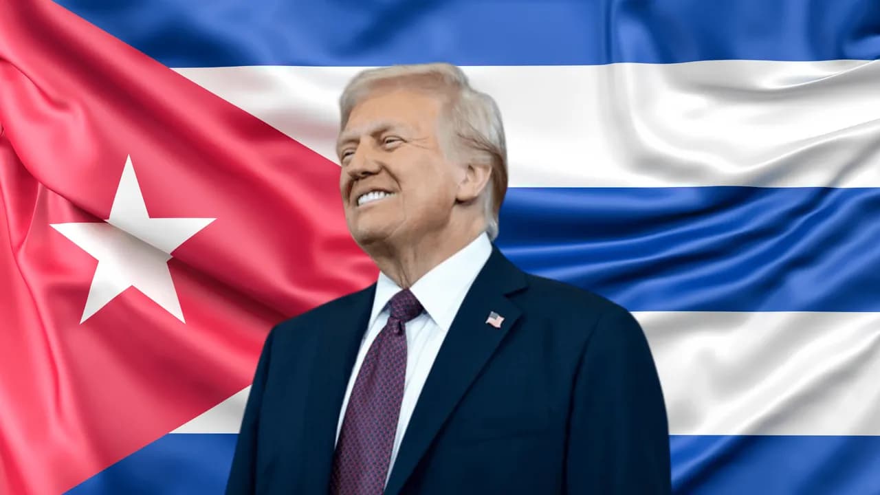 Trump y bandera cubana Trump y bandera cubana