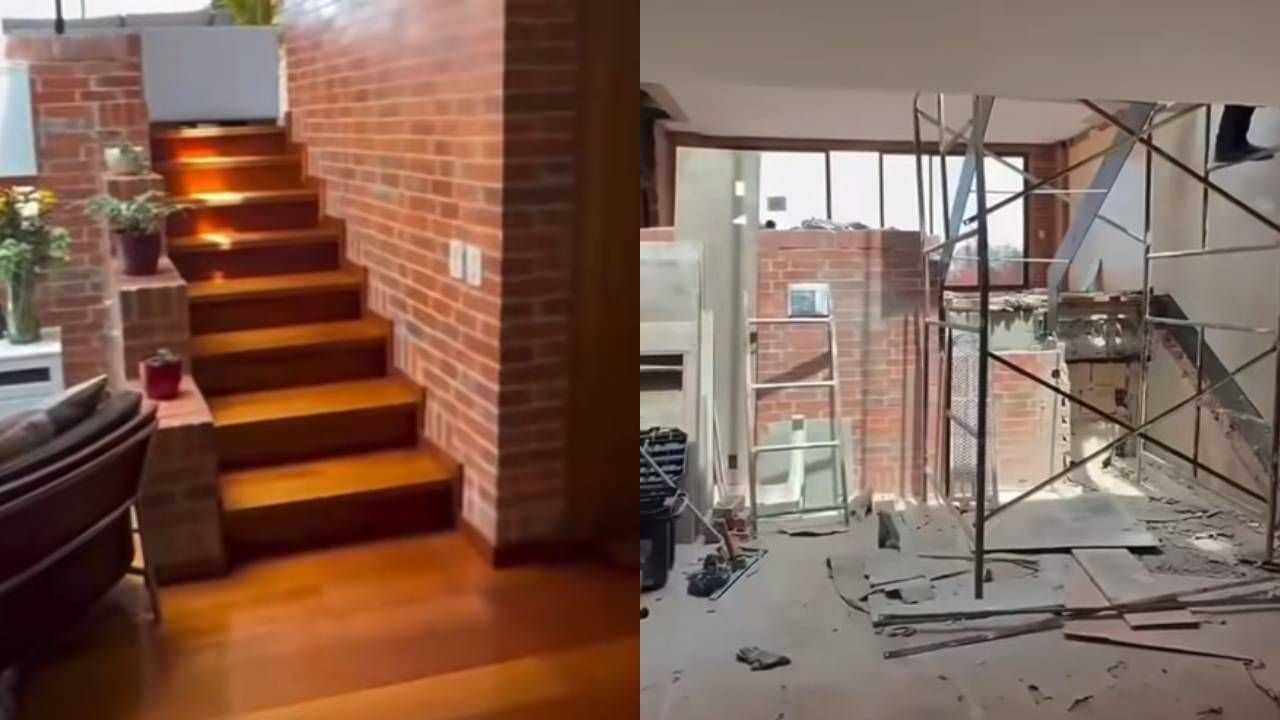Las escaleras internas de los apartamentos hacían parte del diseño integral de la obra y están protegidas por la declaratoria patrimonial. Crédito: Redes sociales