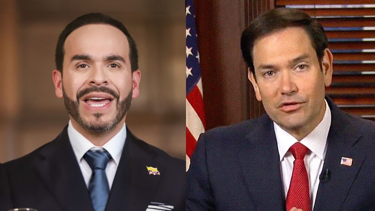 Abelardo de la Espriella, presidente de la República; Marco Rubio, secretario de Estado de Estados Unidos. Fotos: Colprensa y captura de pantalla.
