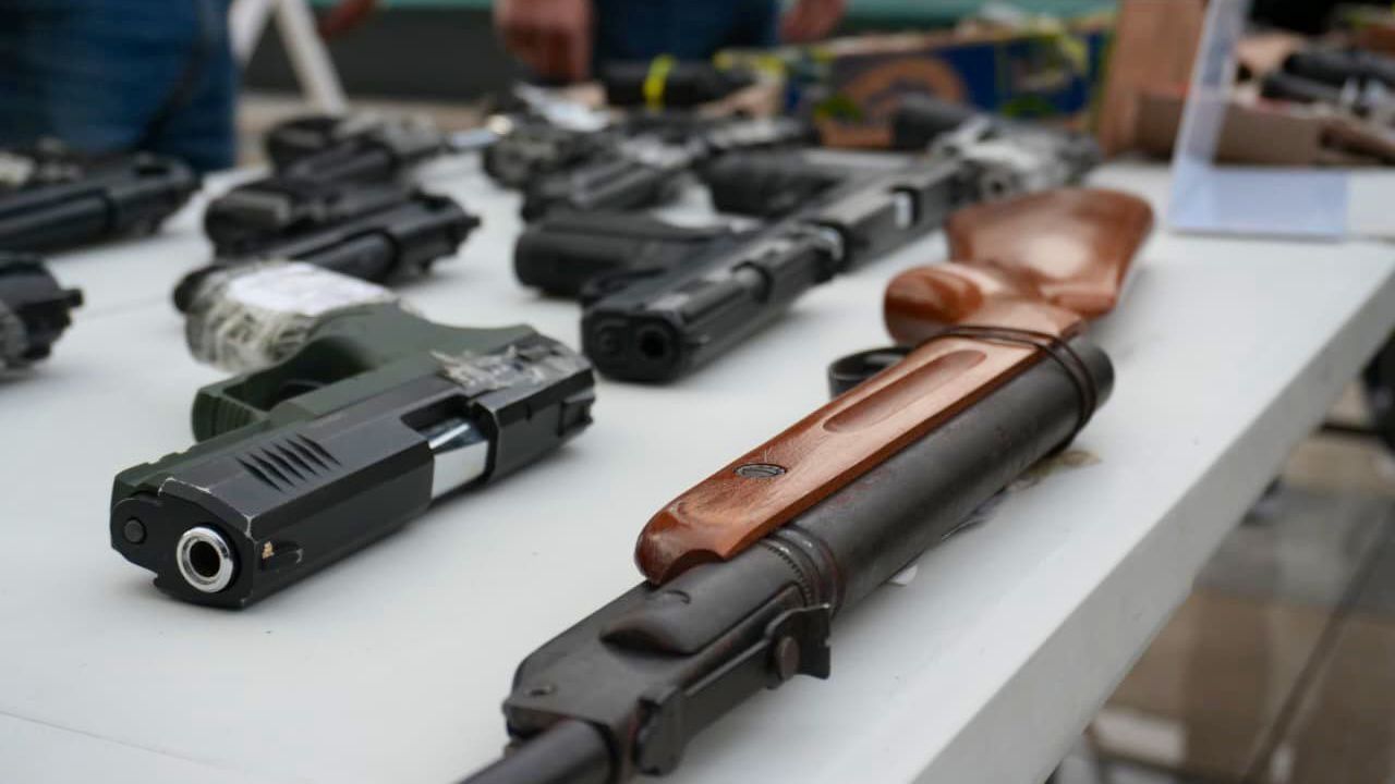 Armas incautadas en Bogotá