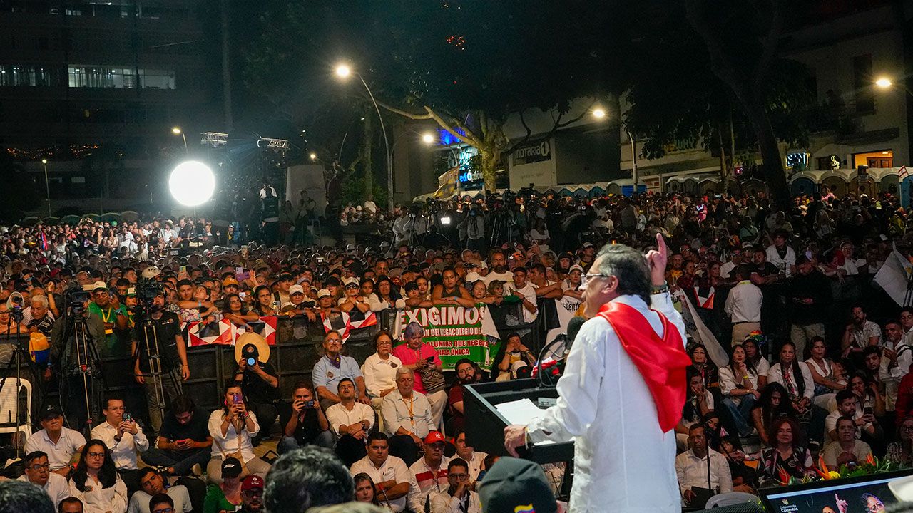 El presidente Petro durante su discurso en Ibagué.
