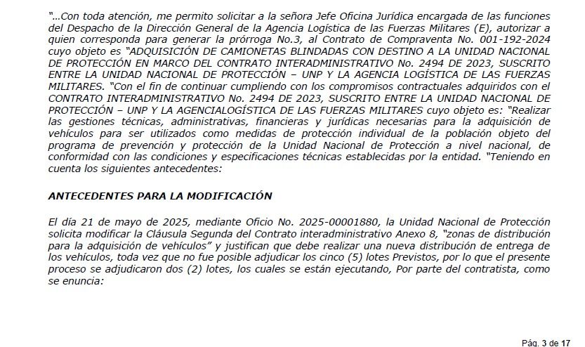 UNP modificó su convenio con la Agencia Logística