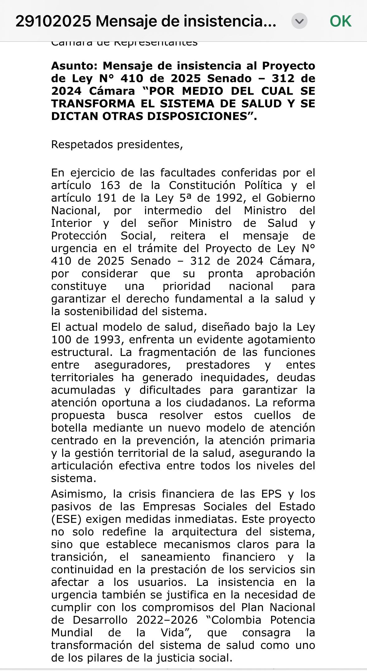 Reforma a la salud
