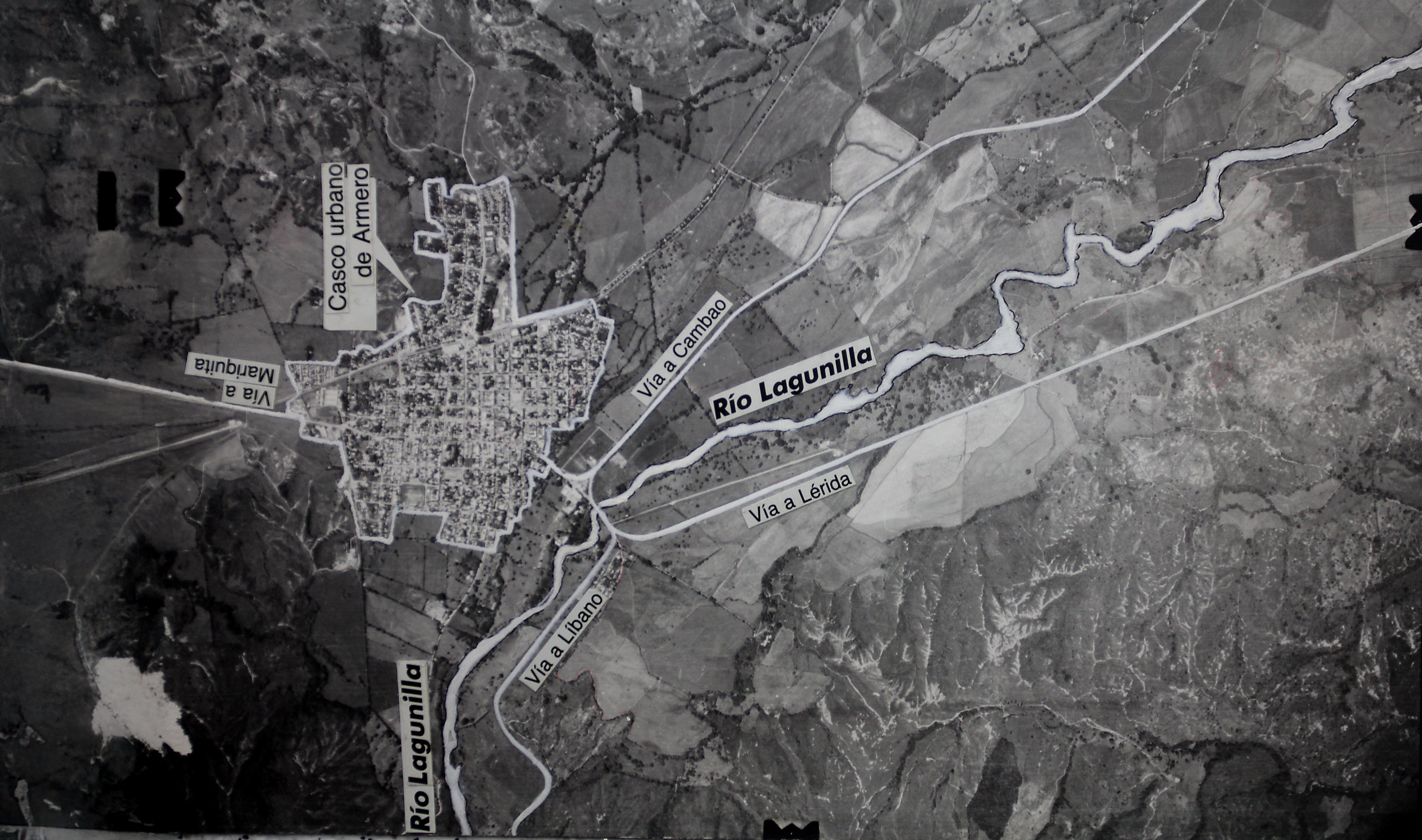 Mapa de antiguo Armero