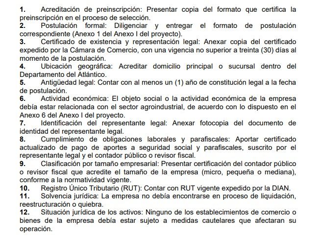 Requisitos programa incentivo agro Atlántico
