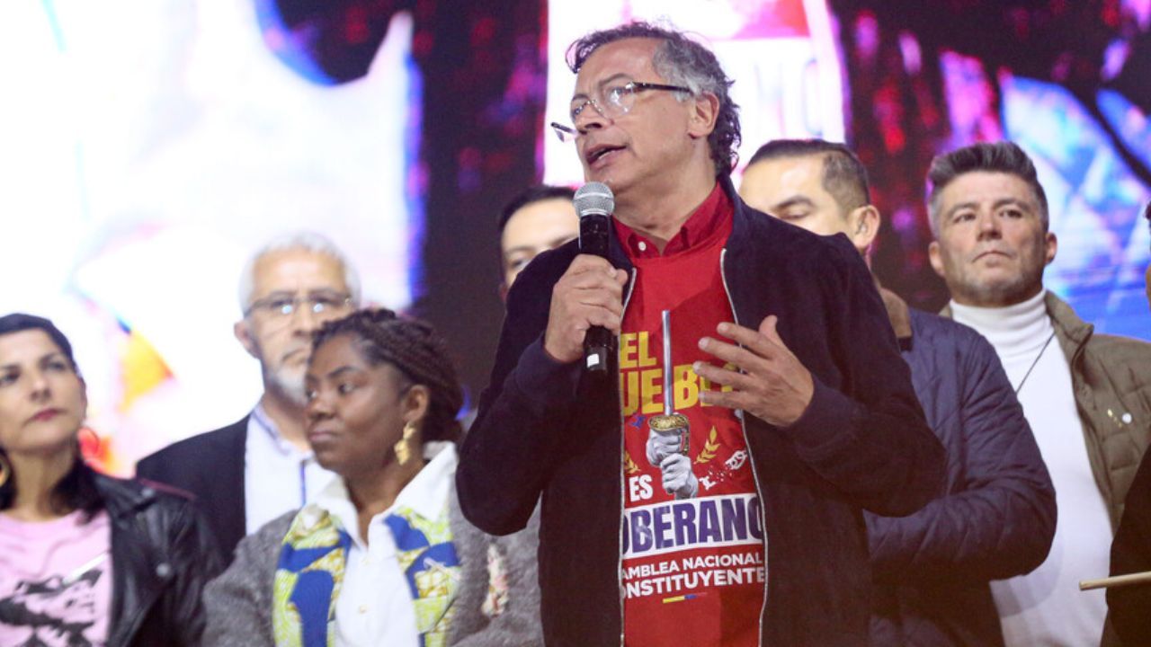 Presidente Gustavo Petro durante la movilización a favor de la Asamblea Constituyente