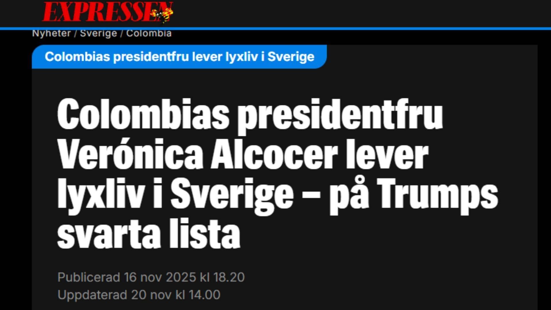 Expressen sobre Verónica Alcocer