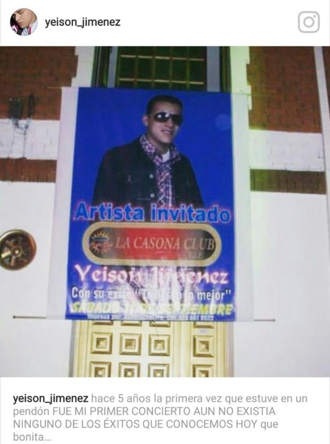 Pendón del primer concierto de Yeison Jiménez