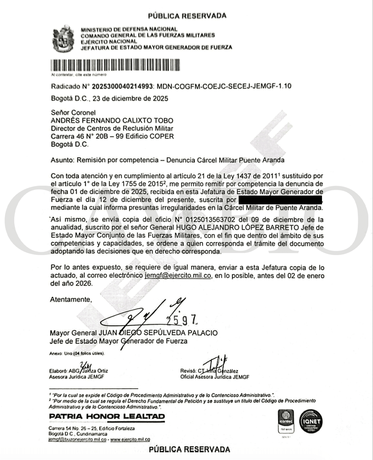 radicado denuncia