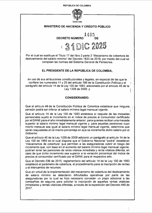 Decreto mecanismo de deslizamiento