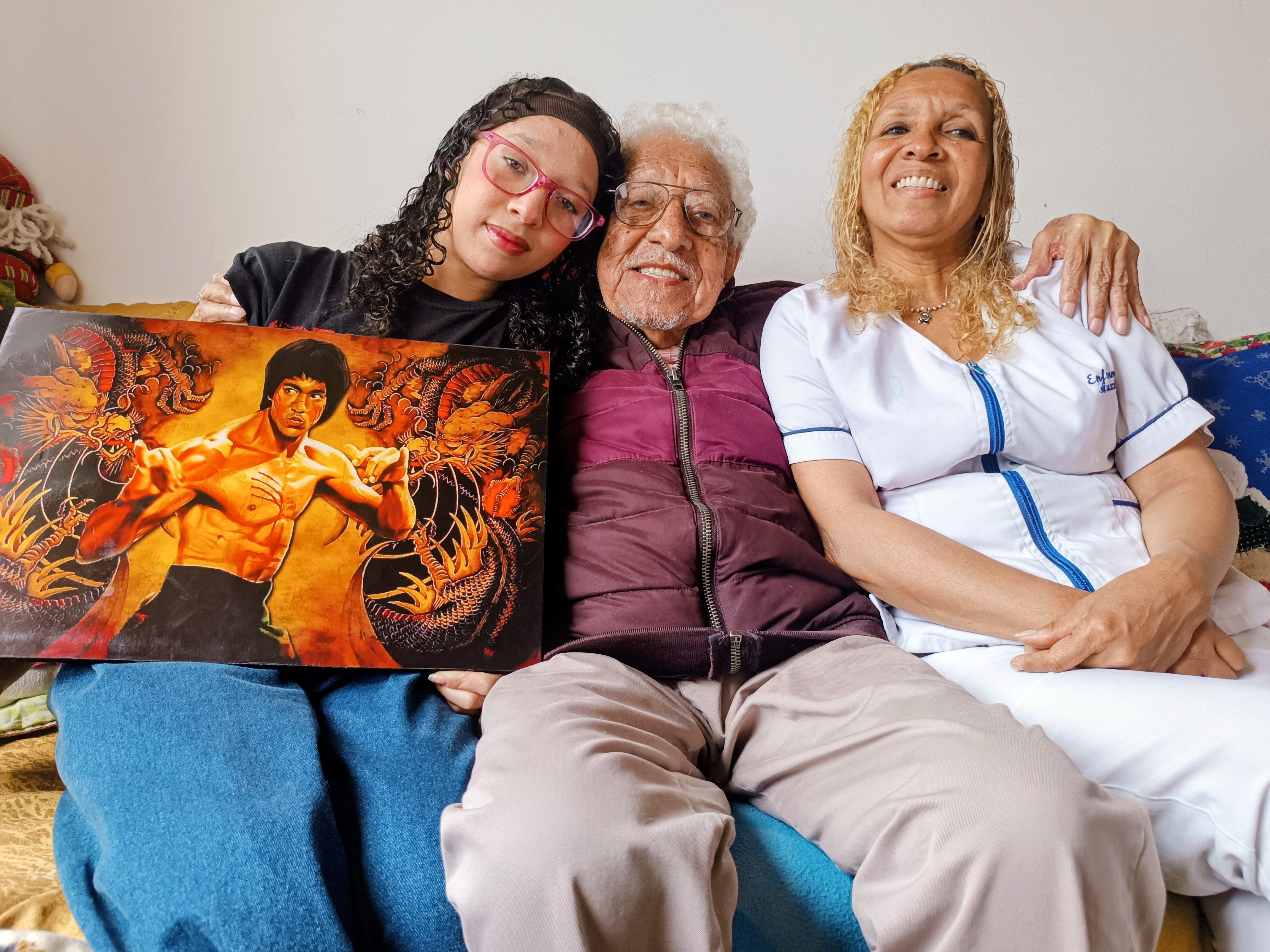 Adolfo Castro, esposa e hija