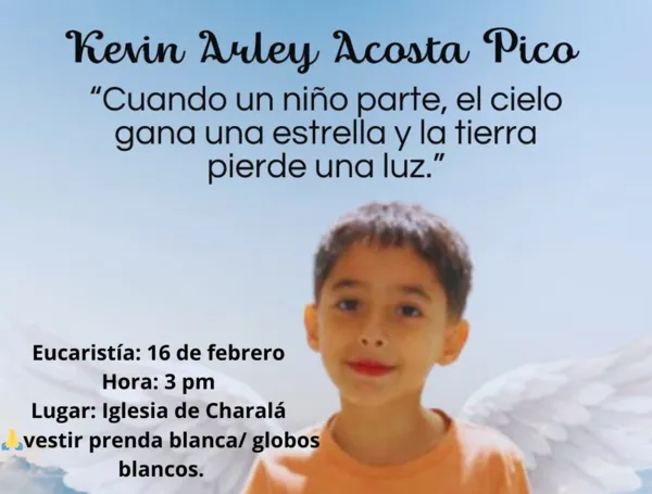 Imagen con la que la familia invitó a la despedida final de Kevin Acosta,
