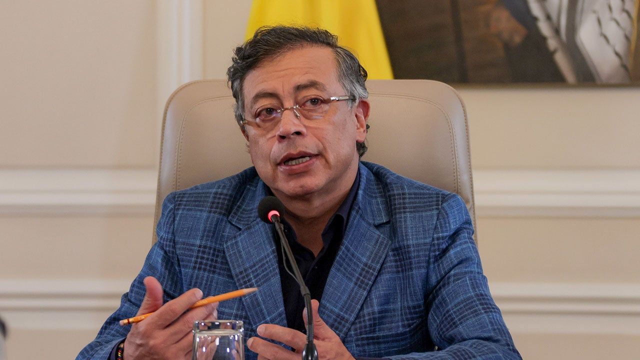 Durante el Consejo de Ministros de este lunes en la Casa de Nariño, realizado para evaluar la situación de la salud, el presidente Gustavo Petro.