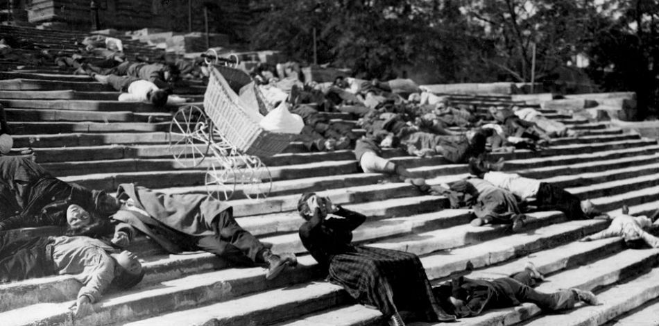 Escena de las escalinatas de Odessa, 'El acorazado Potemkin'.