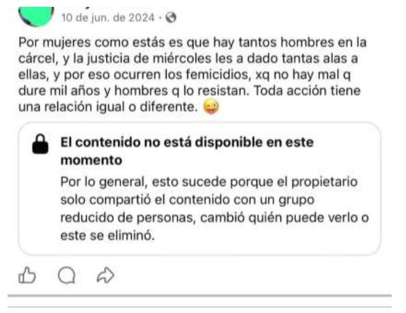 Mensaje de odio en Facebook