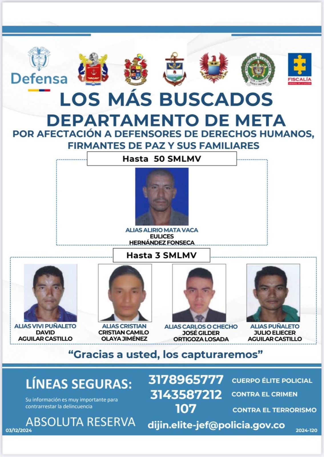 cartel de los más buscados Meta